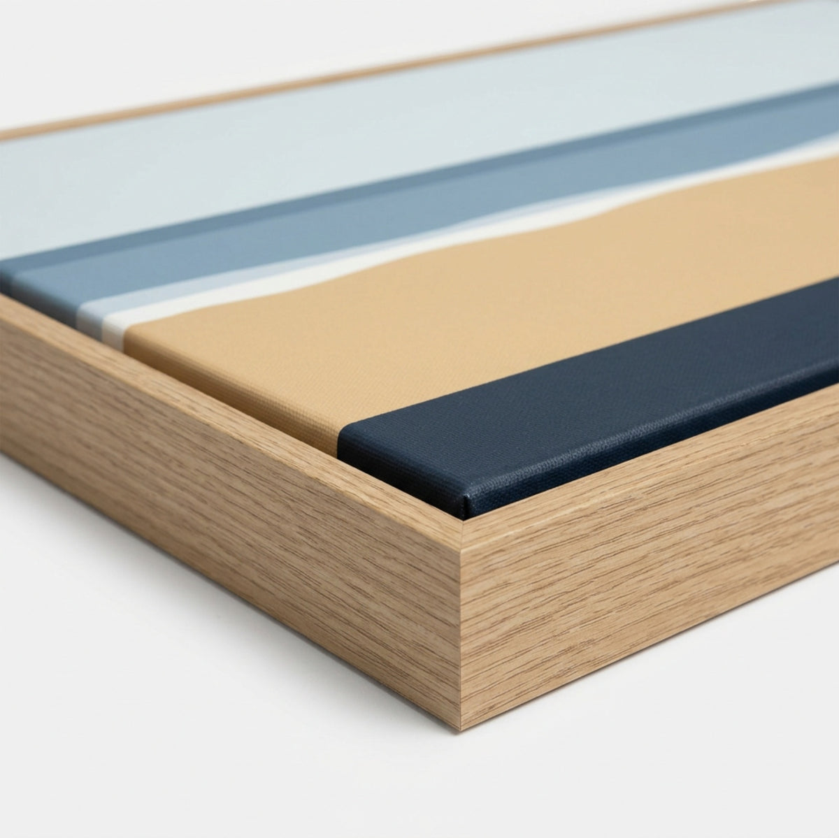 Mifko Coastal Horizon Floating Frame Canvas Sand Navy - Detail view