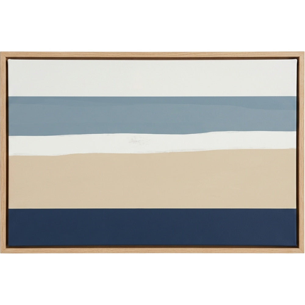 Mifko Coastal Horizon Floating Frame Canvas Sand Navy - Product view