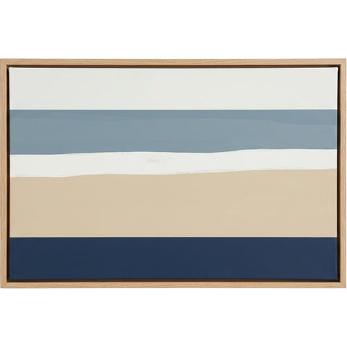Mifko Coastal Horizon Floating Frame Canvas Sand Navy - Product view