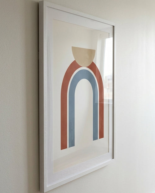 Mifko Layered Arch Framed Art Print Clay Blue - Lifestyle view