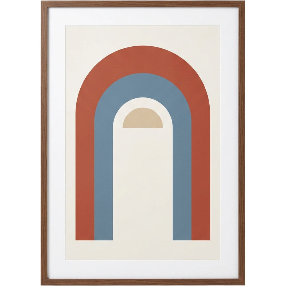 Mifko Layered Arch Framed Art Print Clay Blue - Product view